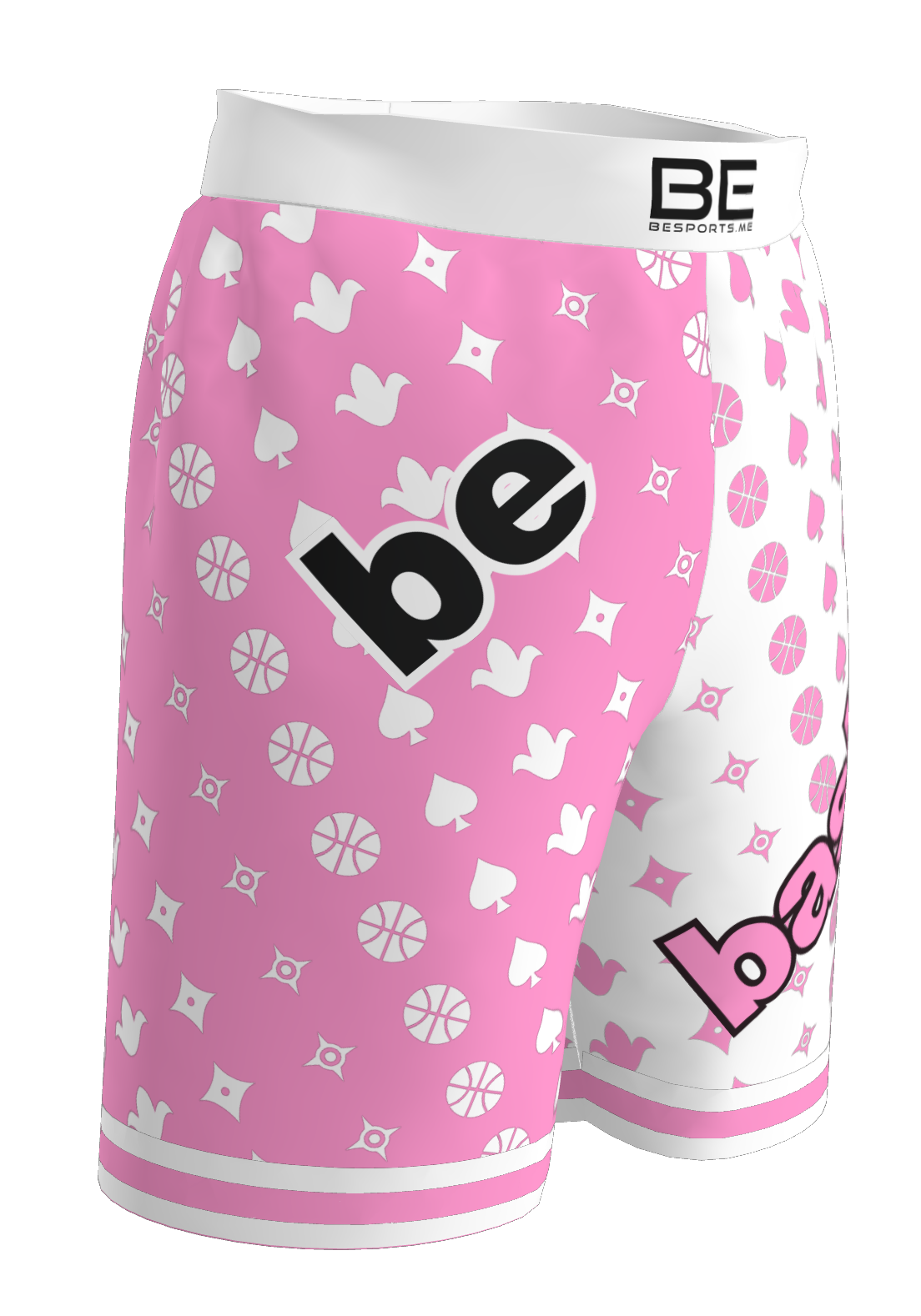 BE Sports Short - Pink & White